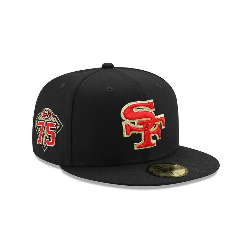 San Francisco 49ers 75th Anniversary SF Black-Scarlet-Gold SP 59Fifty Cap