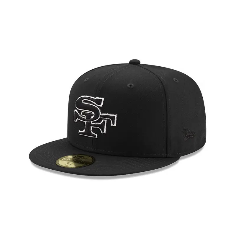 San Francisco 49ers All-Black SF Outline SP 59Fifty Fitted Cap