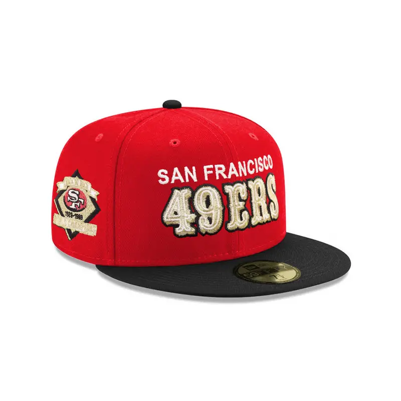 San Francisco 49ers Back-to-Back Champions Red-on-Black Two-Tone SP 59Fifty Fitted Cap
