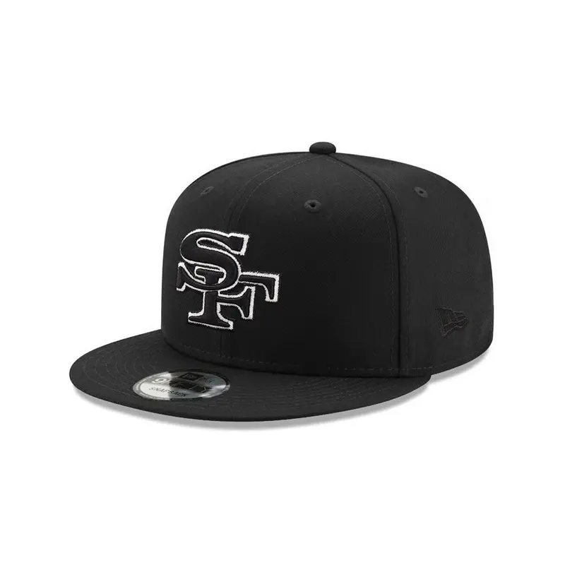 San Francisco 49ers Black-on-Black SF Outline 9Fifty Snapback Cap