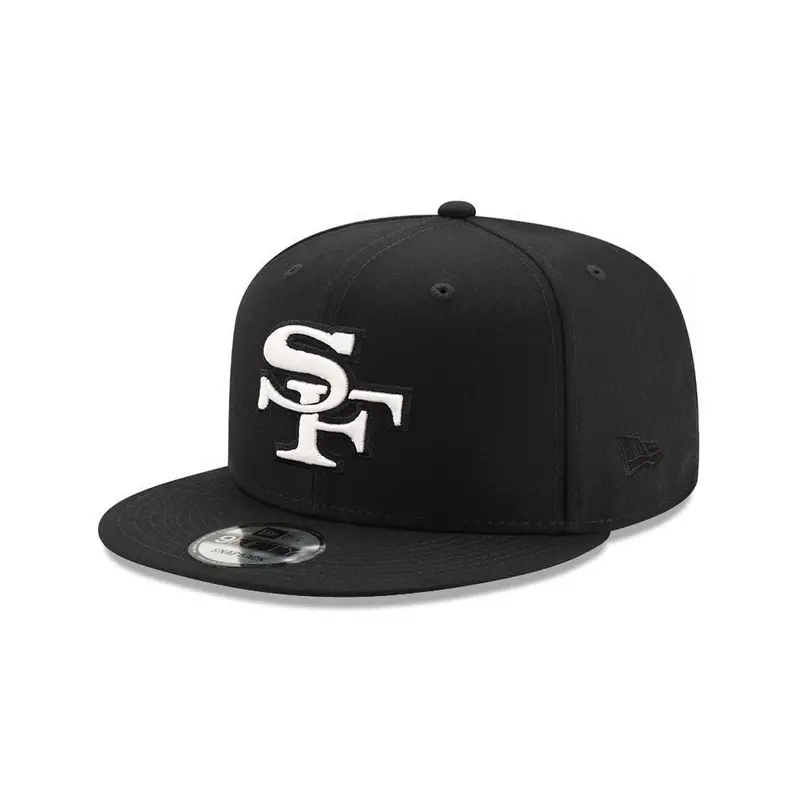 San Francisco 49ers Black-on-White SF 9Fifty Snapback Hat