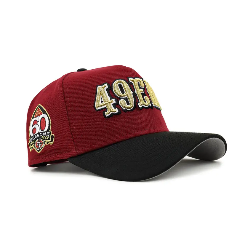 San Francisco 49ers Cardinal-and-Black Two-Tone 60th Anniversary 9Forty A-Frame Snapback