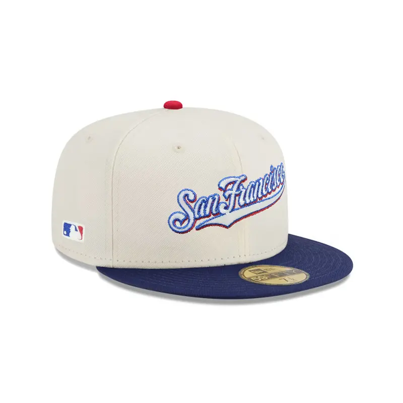San Francisco Giants Wordmark Chrome Oceanside Blue Two-Tone Batterman SP 59Fifty Fitted Cap