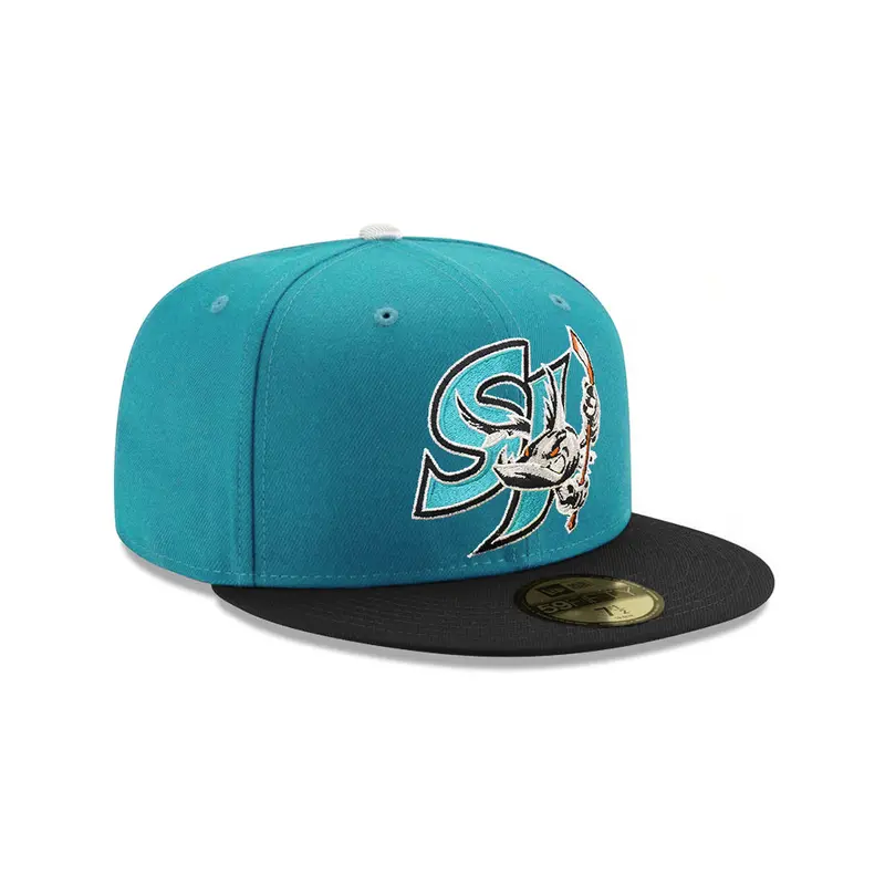 San Jose Barracudas Aqua & Black Two-Tone 59Fifty Fitted Cap