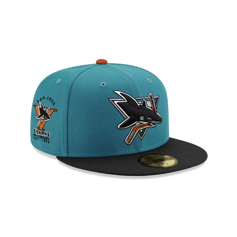 San Jose Sharks 5th Anniversary Aqua-Black Two-Tone 59Fifty Fitted Cap