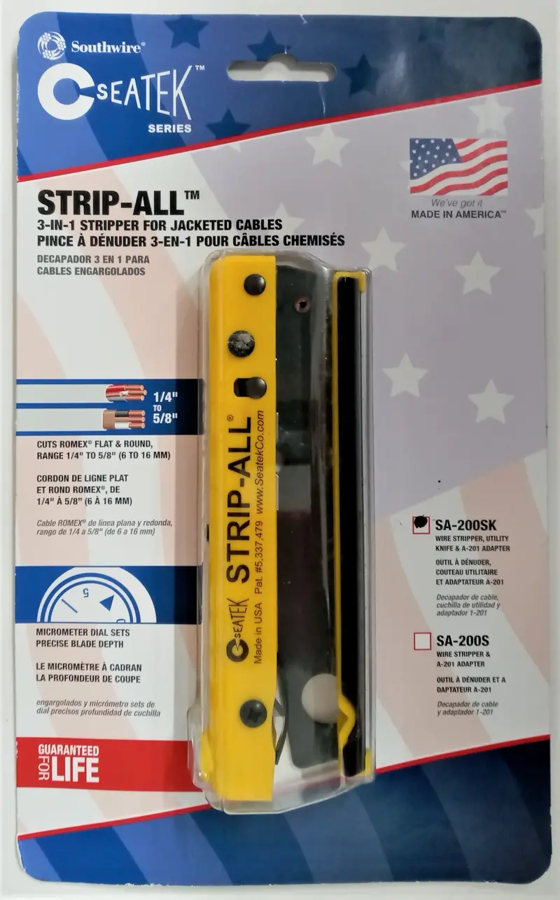 Seatek SA200SK Dual-Function Cable Stripper and Utility Knife – USA Built