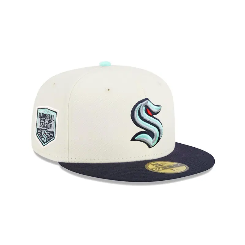Seattle Kraken Inaugural Season Chrome & Navy Two-Tone SP 59Fifty Fitted Cap