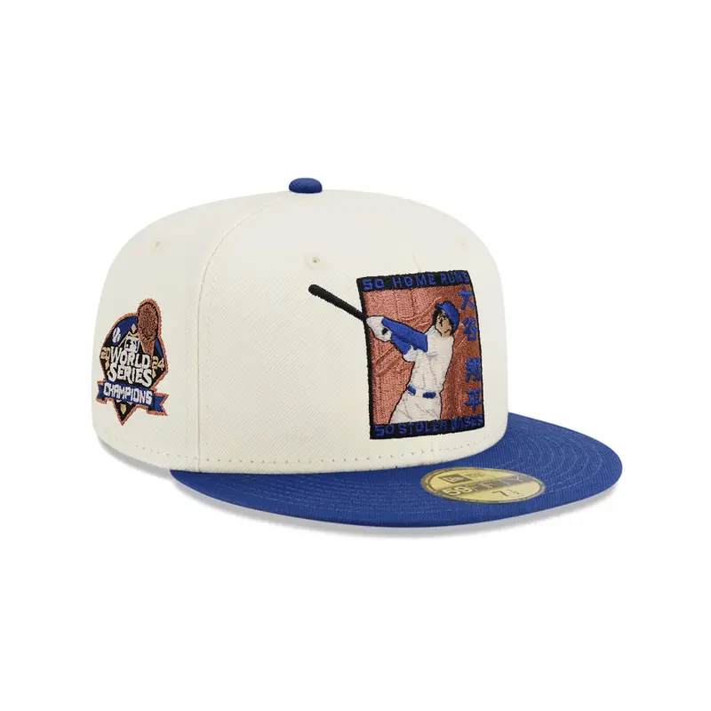 Shohei Ohtani Los Angeles Dodgers 50/50 Chrome Royal 2-Tone 2024 World Series Champions 59Fifty Fitted Cap