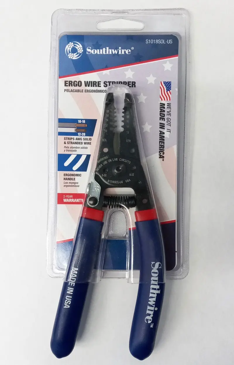 Southwire Ergo Wire Stripper – Handles 10–18 AWG Solid & 12–20 AWG Stranded