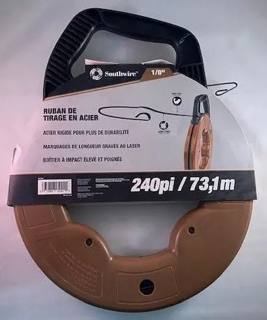 Southwire Heavy-Duty 240-Foot 1/8-Inch Steel Fish Tape – FTS1/8-240