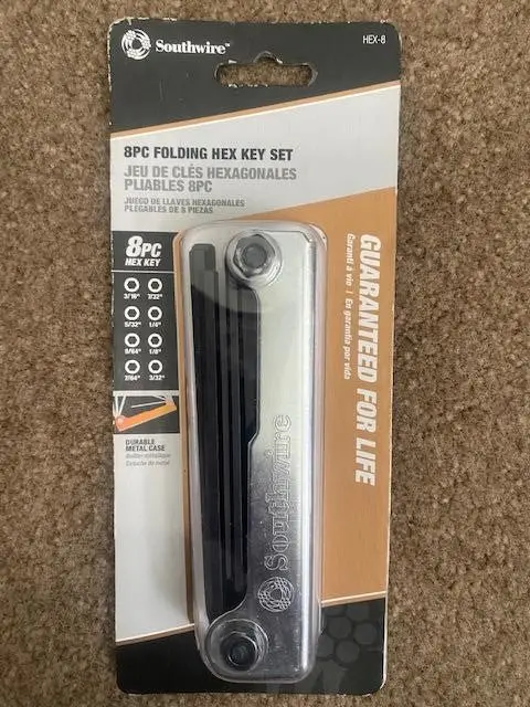 Southwire HEX-8 Folding Hex Key Set – 8-Piece, 3/32″ to 1/4″