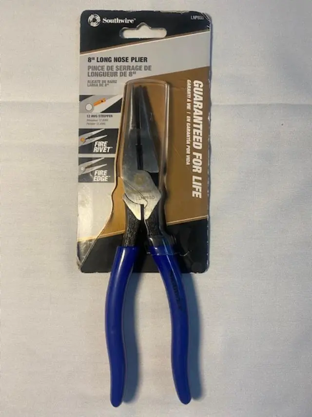 Southwire LNP8SD Long-Nose Pliers – 8-Inch Multi-Function Tool with Stripper & Cutter