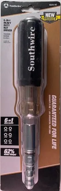 Southwire ND6N1HD 6-in-1 Heavy-Duty Nut Driver Set: 3/16″–9/16″