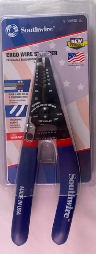 Southwire S1018SOL-US Ergonomic Wire Stripper — 10–18 AWG Solid / 12–20 AWG Stranded