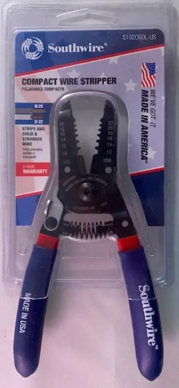 Southwire S1020SOL-US Compact Wire Stripper — 10–20 AWG Solid / 12–22 AWG Stranded