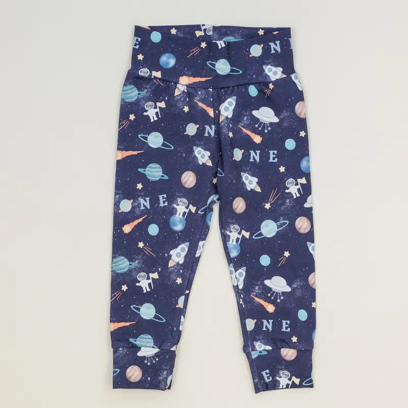Space-Themed First Birthday Leggings for Toddlers