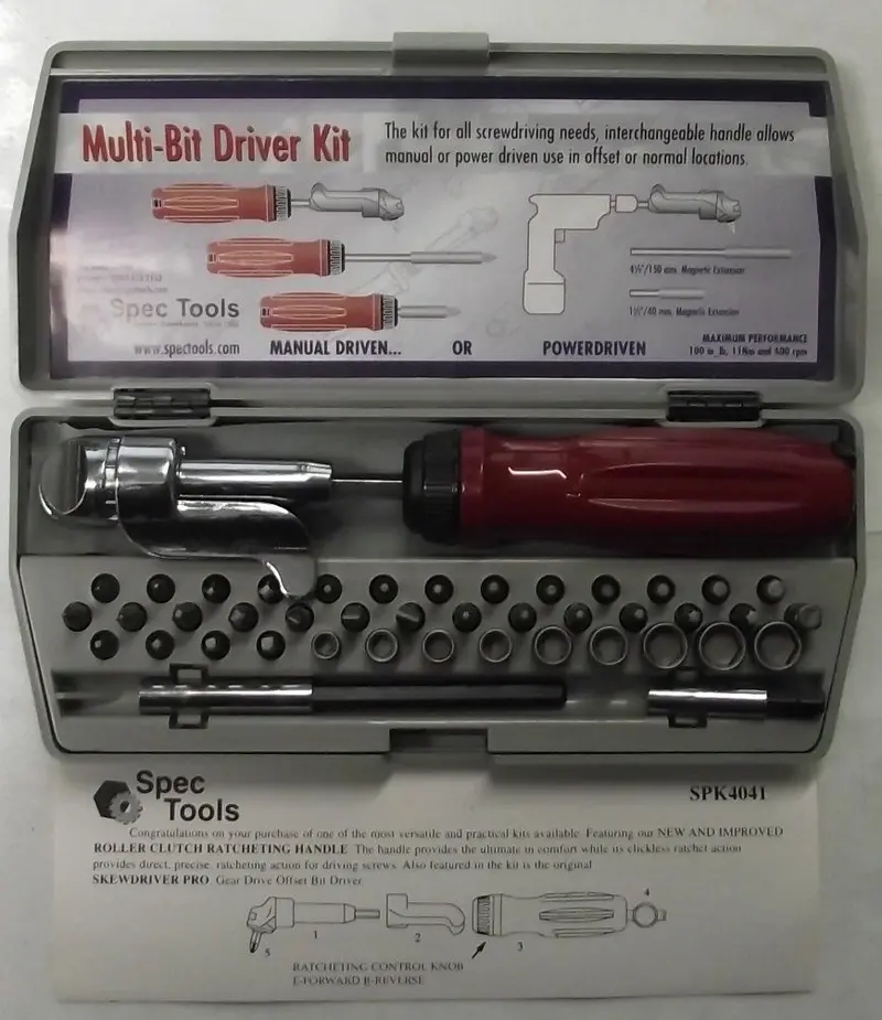 Spec Tools SPK4041 Ratcheting Screwdriver & Bit Set — 43-Piece Complete Kit