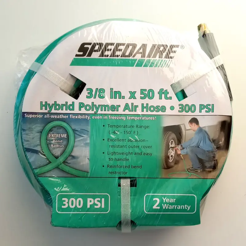 Speedaire Flexzilla HFZ3850GR2-SP 3/8″ × 50′ Air Hose – 300 PSI, 1/4″ MNPT Ends