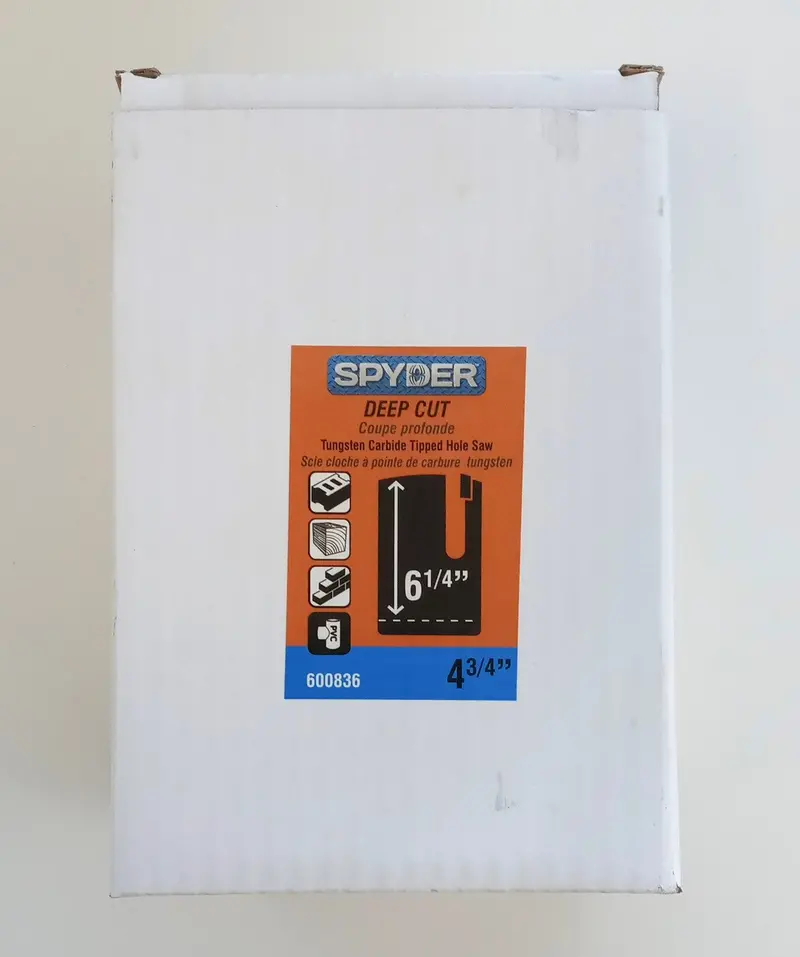 Spyder 600836 4-3/4″ Deep-Cut Tungsten Carbide-Tipped Hole Saw