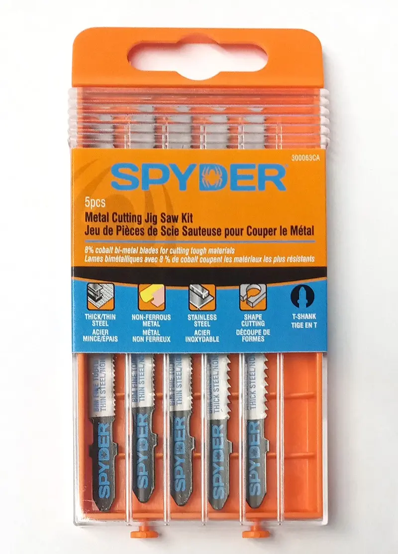 Spyder T-Shank Jig Saw Blades – 5-Pack Metal-Cutting Assortment