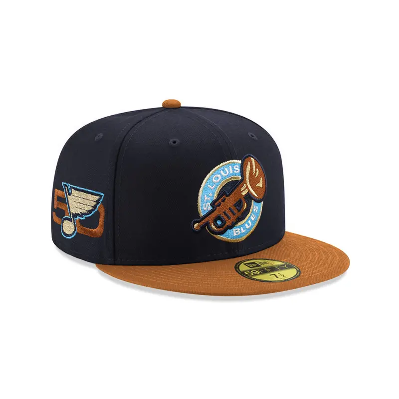 St. Louis Blues Navy-and-Peanut Dual-Tone 50th Anniversary NHL 59Fifty Fitted Cap