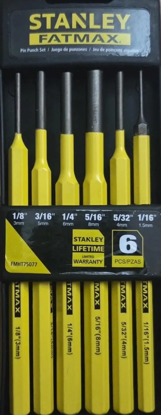 Stanley FATMAX FMHT75077 6-Piece Pin Punch Set – Precision Sizes from 1/16″ to 1/4″