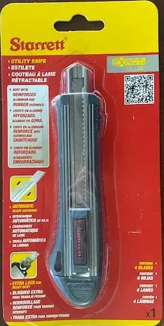 Starrett KUXP020-N Compact Aluminum Automatic-Locking Utility Knife