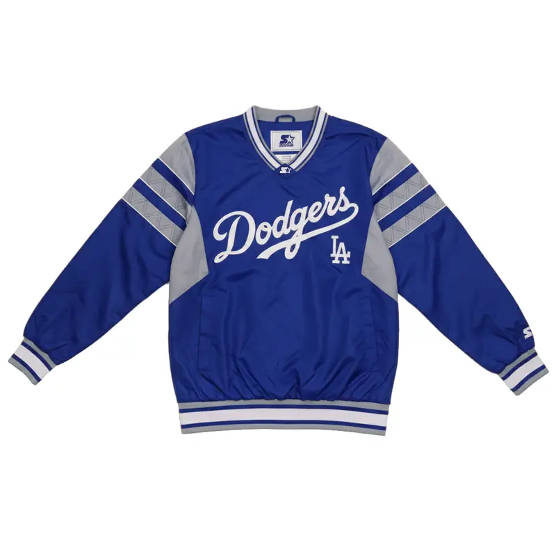 Starter Los Angeles Dodgers Team-Color Lightweight V-Neck Pullover Jacket