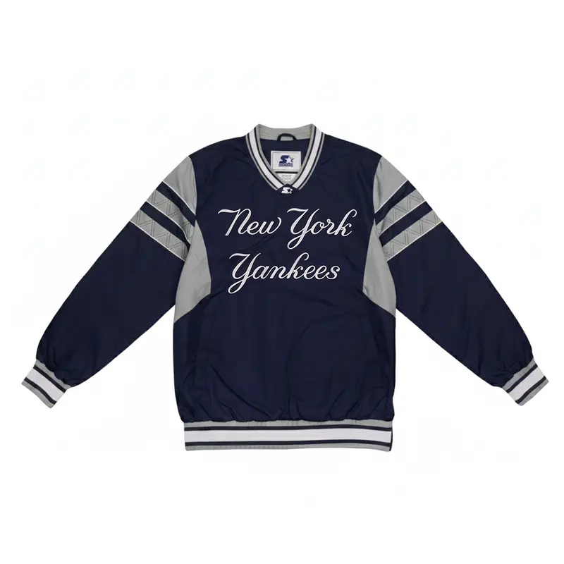 Starter New York Yankees Team-Color Lightweight V-Neck Pullover Jacket