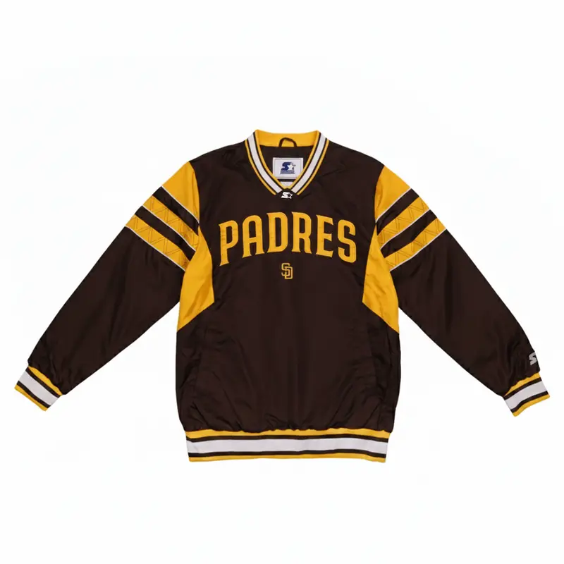 Starter San Diego Padres Team-Color Lightweight V-Neck Pullover Jacket
