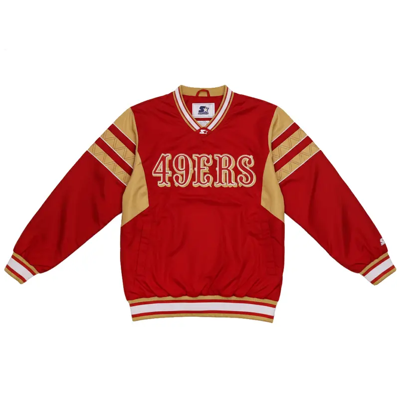Starter San Francisco 49ers Team-Color Lightweight V-Neck Pullover Jacket