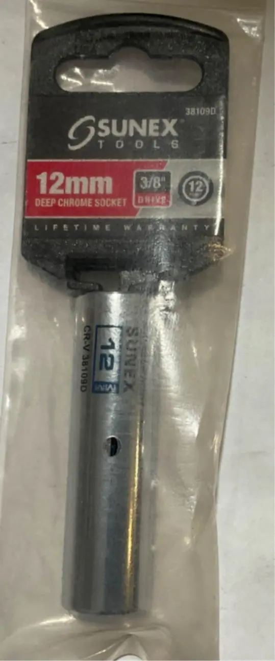Sunex 3/8-Inch Drive 12mm Deep 12-Point Socket – Durable Chrome Finish