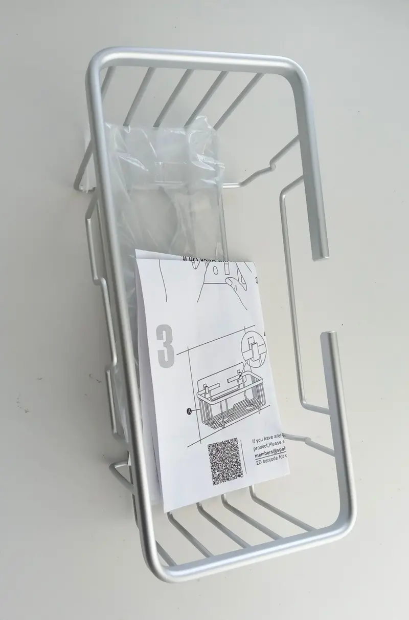 SunnyPoint Rust-Resistant Aluminum Shower Caddy – Wall-Mounted, Space-Saving Design
