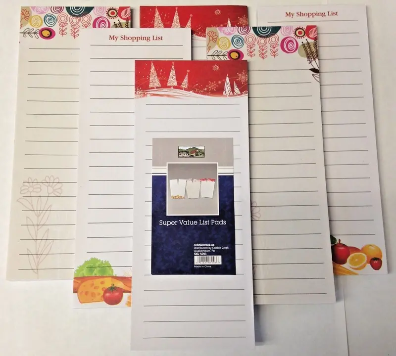 Super Value Magnetic Shopping List Pads — 6-Pad Set, Reusable Surface Adhesive