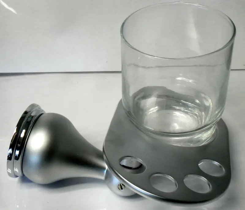 Taymor Aztec Toothbrush and Tumbler Holder – Satin Chrome & Polished Finish