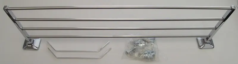 Taymor Chrome Towel Shelf with Bar – Includes Support Brackets, Modern Bathroom Accessory (Model 01-150024BB)