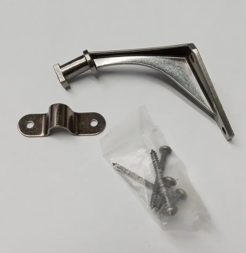 Taymor Deluxe Handrail Bracket – Antique Nickel Finish, 2-Piece Mounting Kit