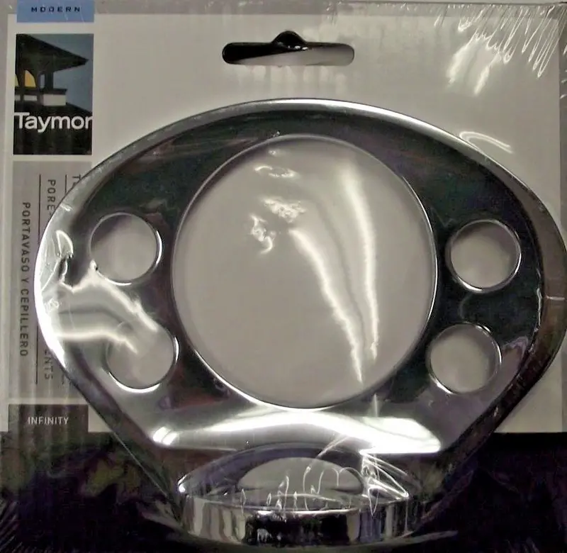 Taymor Infinity Toothbrush and Tumbler Holder – Polished Chrome Finish