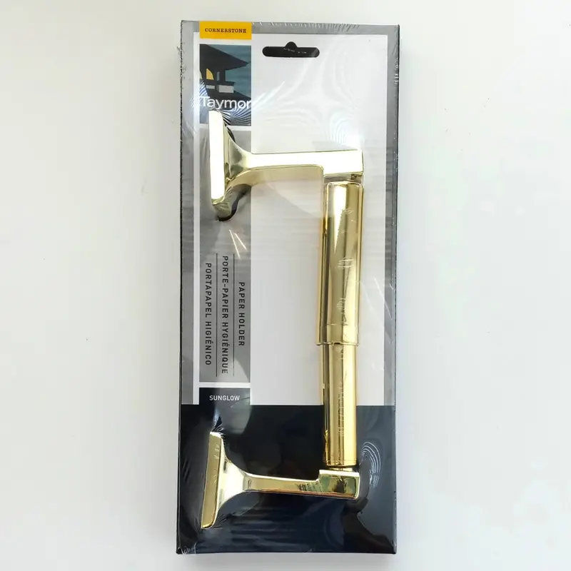Taymor Sunglow Toilet Paper Holder — Polished Brass Finish, Wall-Mounted Design (Model 02-D9408PB)