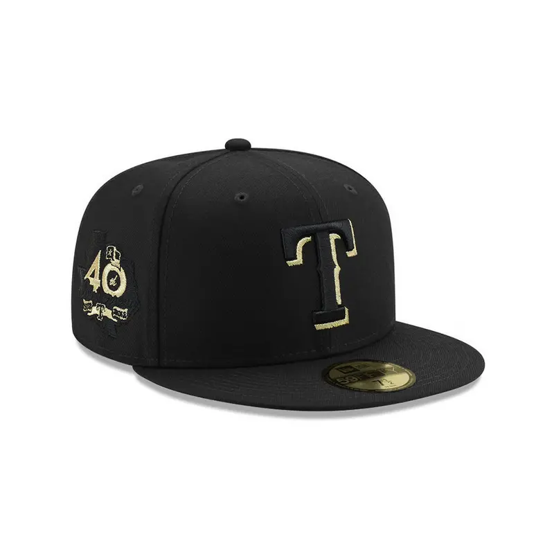 Texas Rangers 40th Anniversary Black Metallic and Gold SP 59Fifty Fitted Cap
