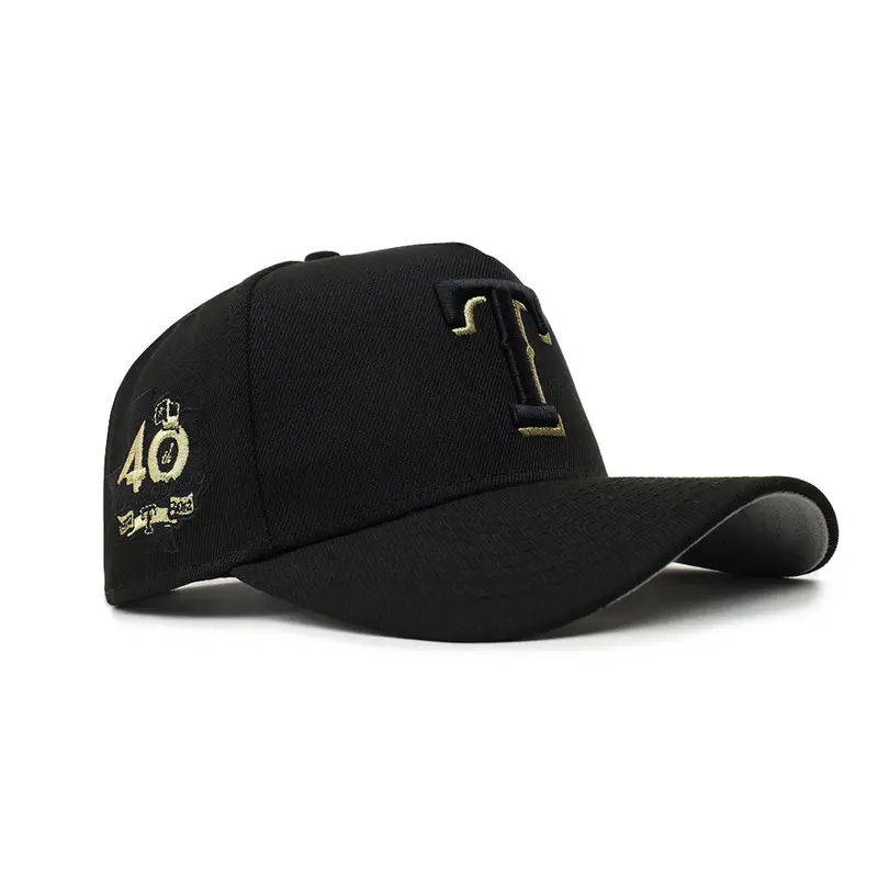 Texas Rangers 40th Anniversary Cap – Black & Gold 9Forty A-Frame Snapback