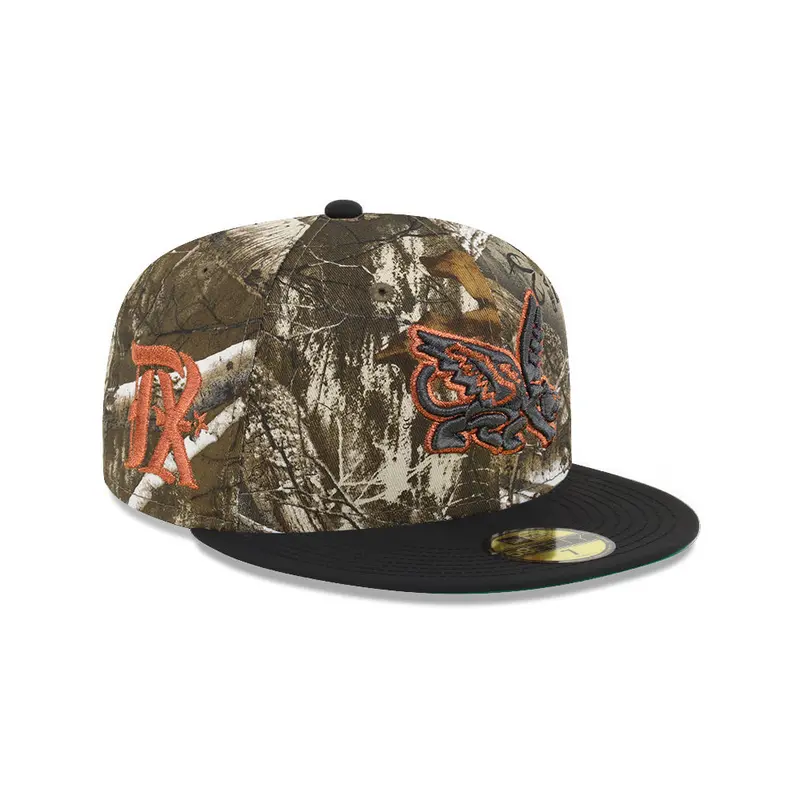 Texas Rangers Real Tree Ripstop Black City Connect Alternate Logo 59Fifty Fitted Cap