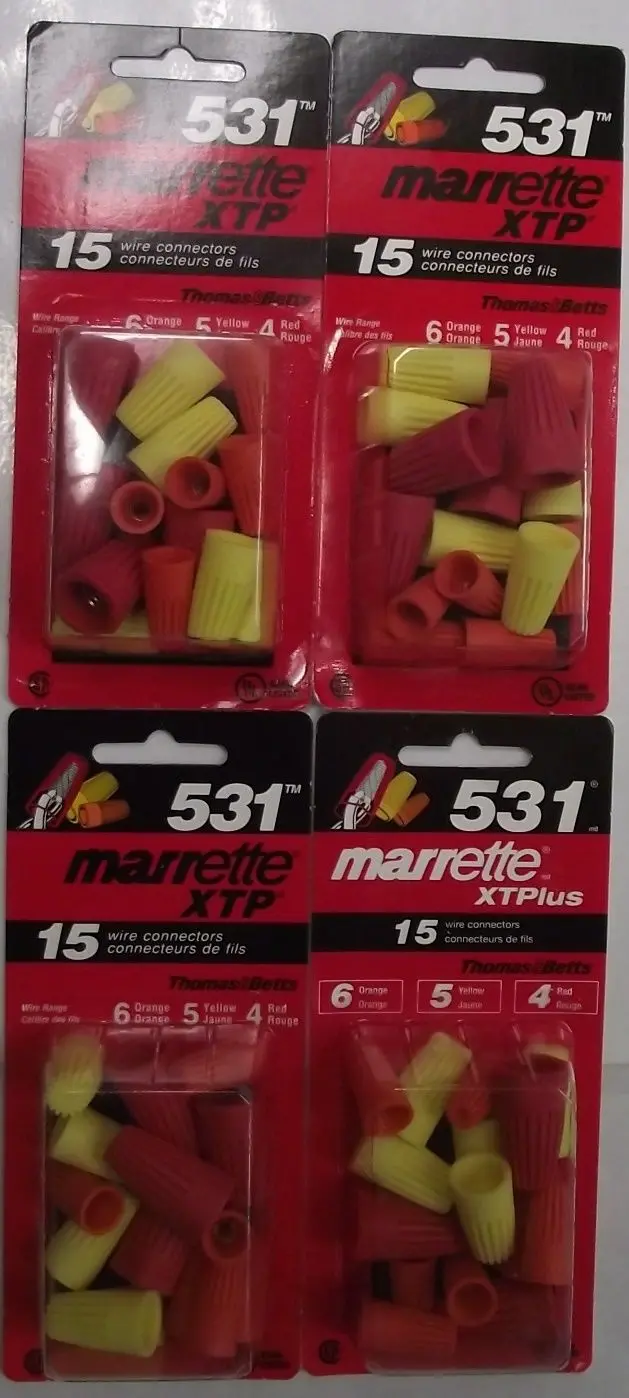 Thomas & Betts XTPlus Assortment Wire Connectors – 4 Packs × 15 pcs (Canada)
