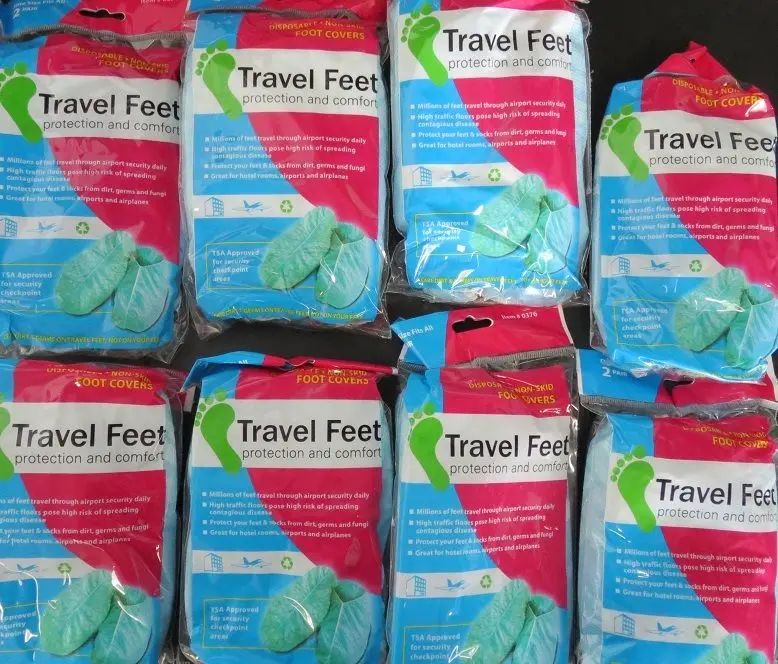 Travel Feet TSA-Approved Foot Covers – 8-Pack (2 Twin Packs)