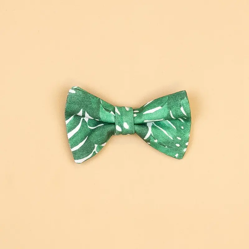 Tropical-Print Snap-On Bow Tie Accessory