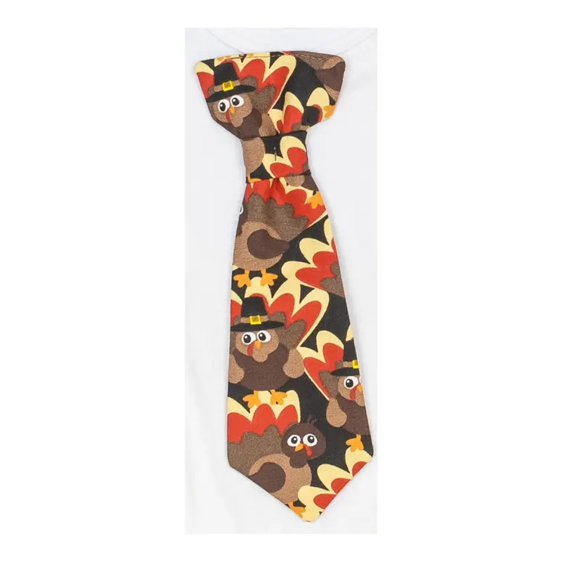 Turkey & Pilgrim-Themed Necktie for Thanksgiving
