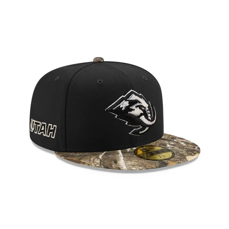Utah Hockey Club Real Tree Camo Fitted Cap – Black & Two-Tone UTAH NHL Design