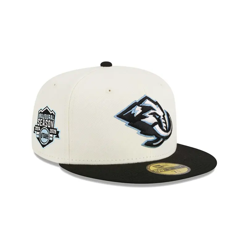 Utah Mammoth Inaugural Season Chrome Black & Silver 59Fifty Fitted Hat