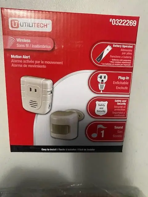 Utilitech UT-6019-02 Wireless Motion Alert Sensor – Battery-Powered Door/Window Monitor