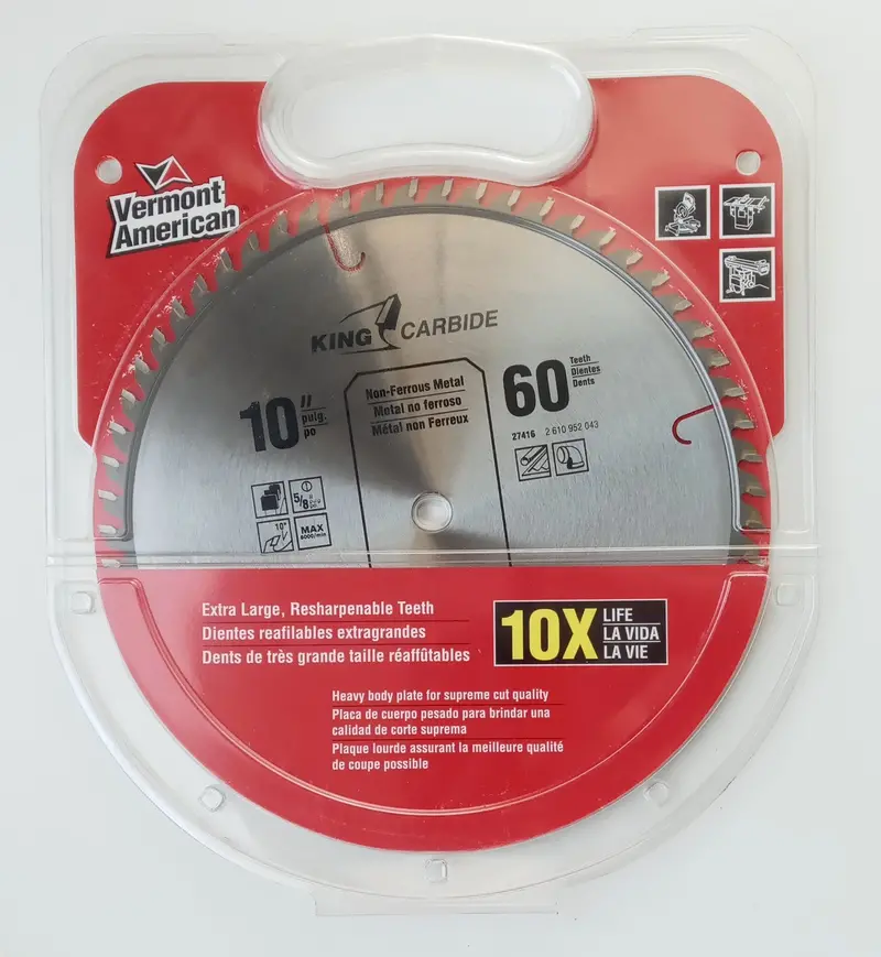 Vermont American 10″ Nonferrous Carbide Circular Saw Blade – 60T